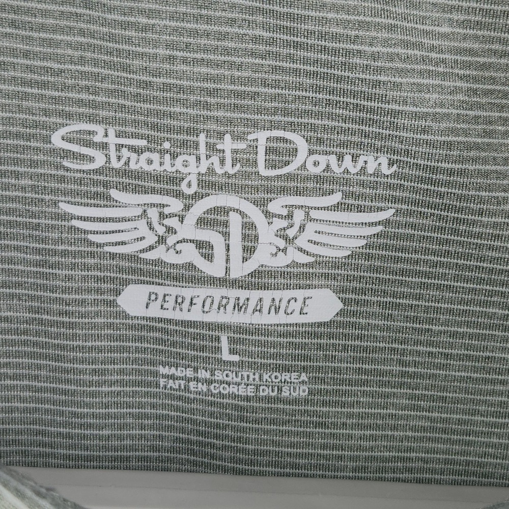 Straight Down Performance Mens Large Gray Striped… - image 3